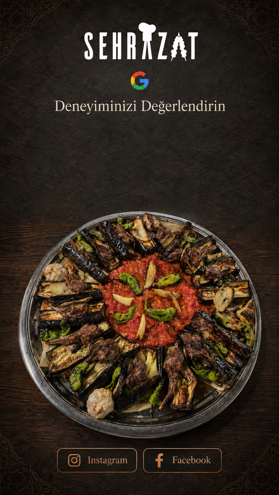Şehrazat Tokat kebabı değerlendirme ekranı